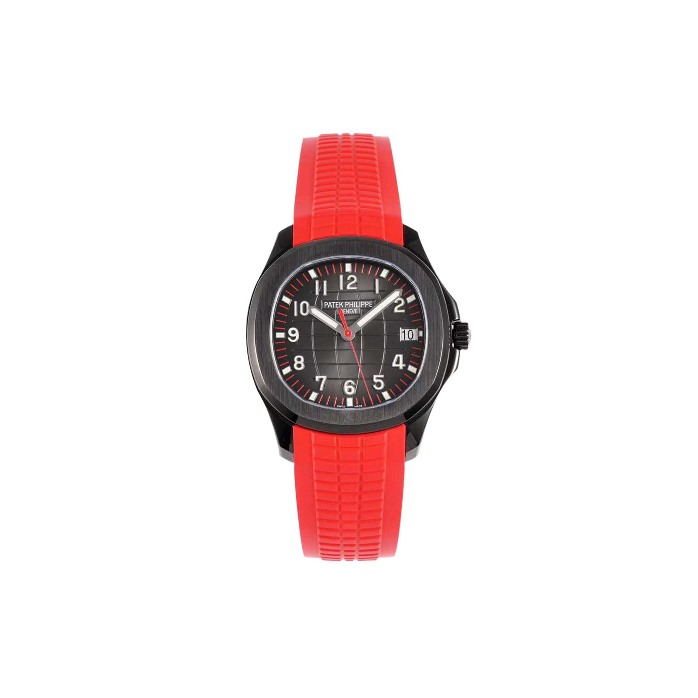 PATEK PHILIPPE AQUANAUT‘BLACK VENOM’BLACK DIAL ON RED RUBBER STRAP40MM  WATCH 5167A